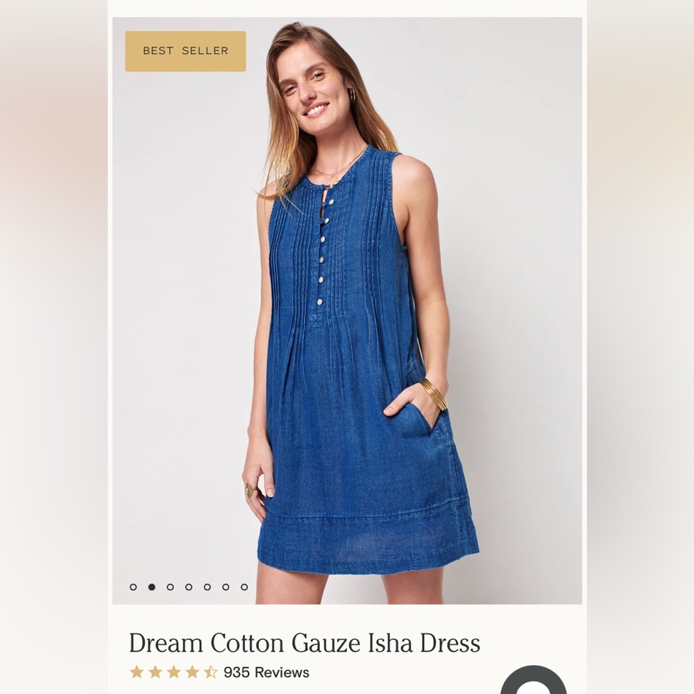 Faherty Blue Dream Cotton Gauze Icha Dress size XS
